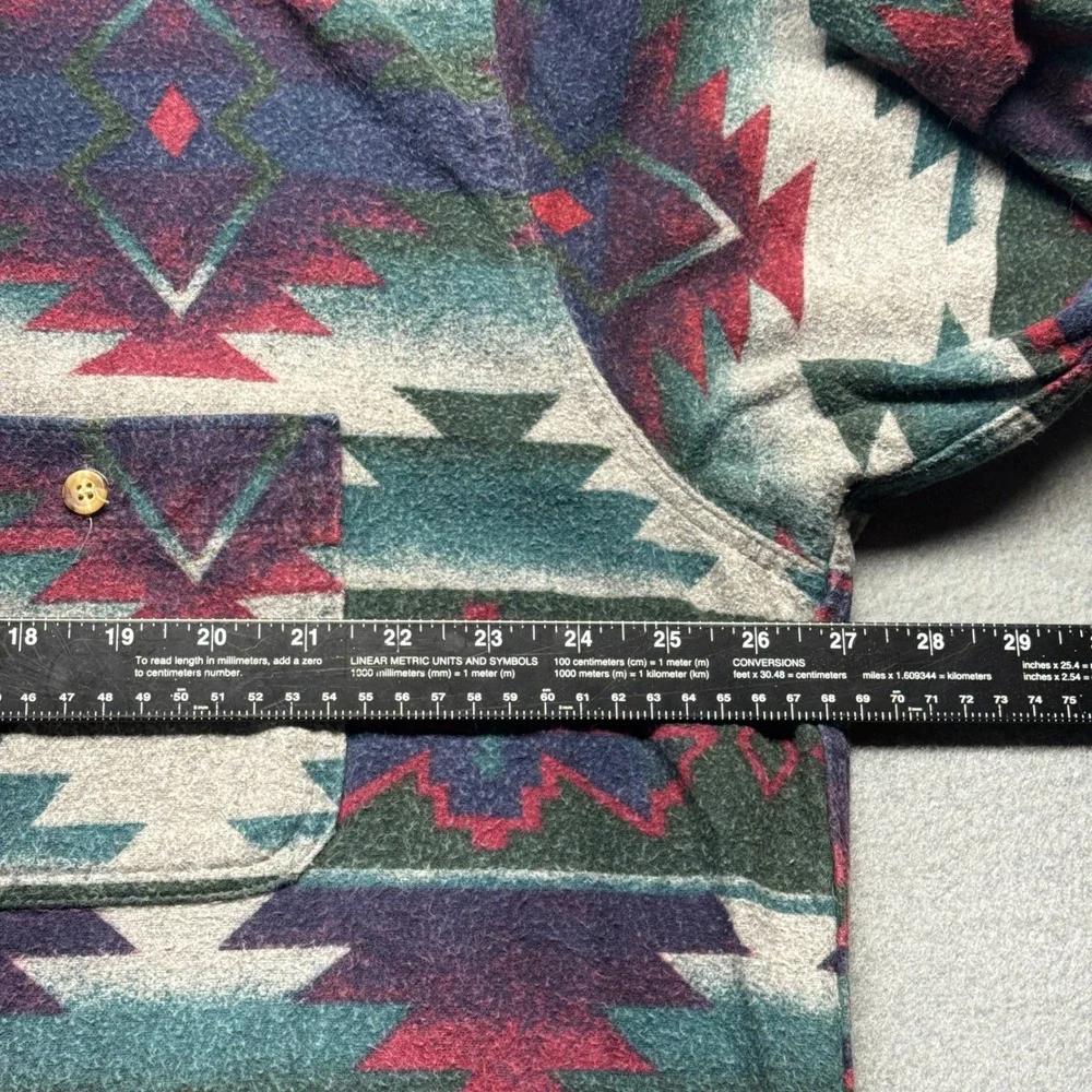 Cabelas Vintage Aztec Flannel Shirt Mens 2XL Tall Southwestern Made in USA 8235 - Picture 4 of 9